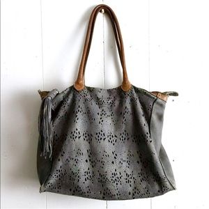 Caterina Lucchi Laser Cut Boho Tassel Tote Bag